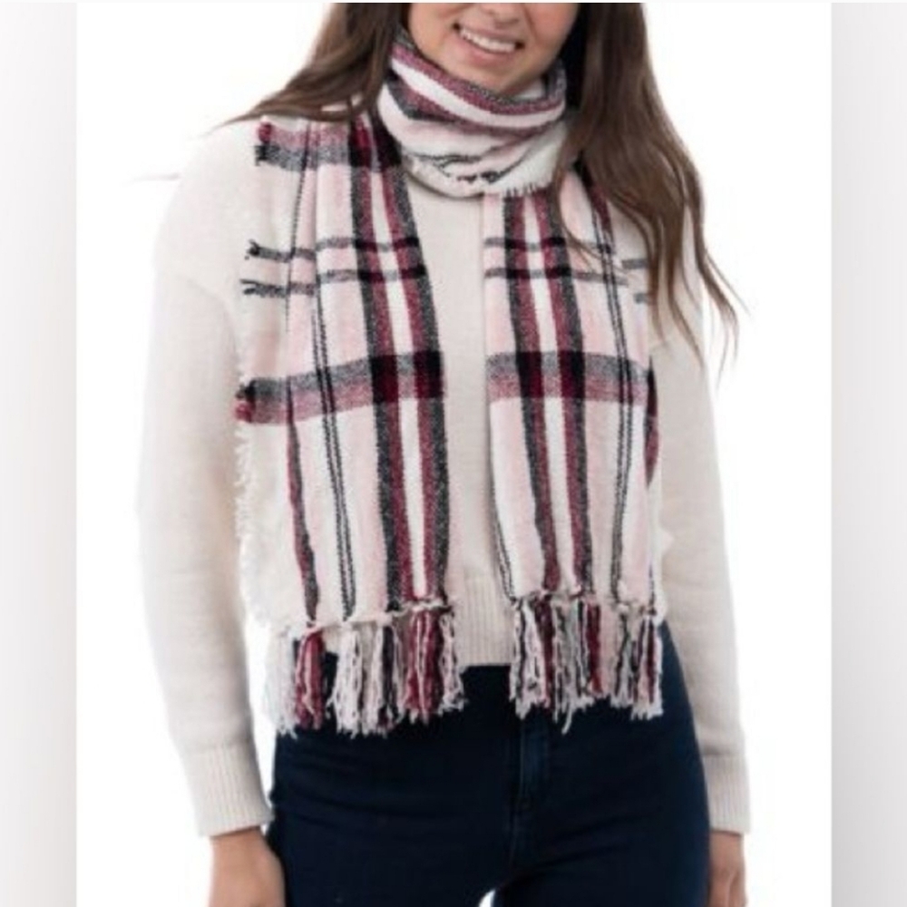 Style & Co. Plaid Fringe Scarf